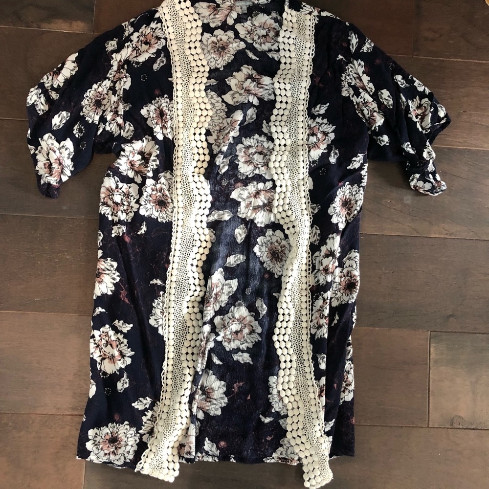 Floral and Lace Cover Up